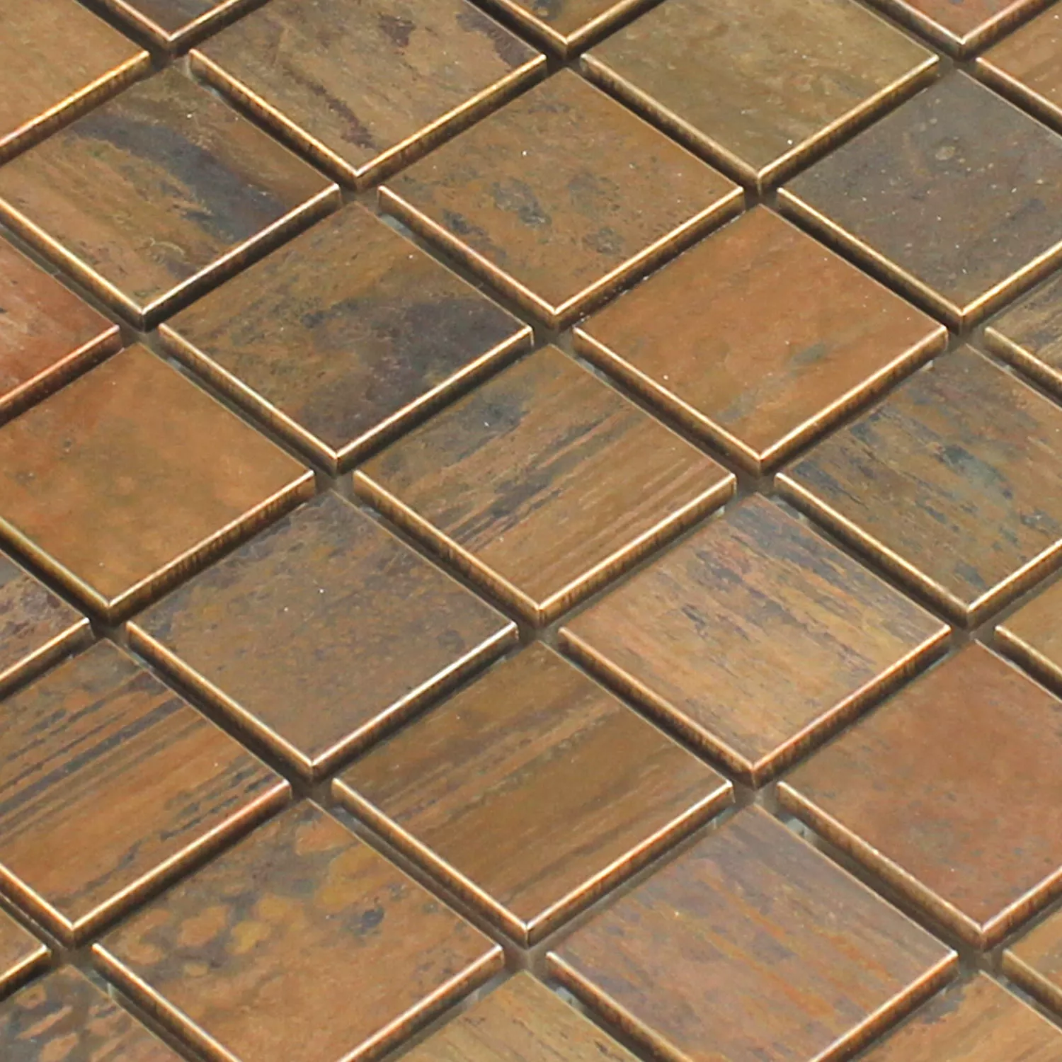 Mosaic Tiles Copper Metal Design 23x23x8mm
