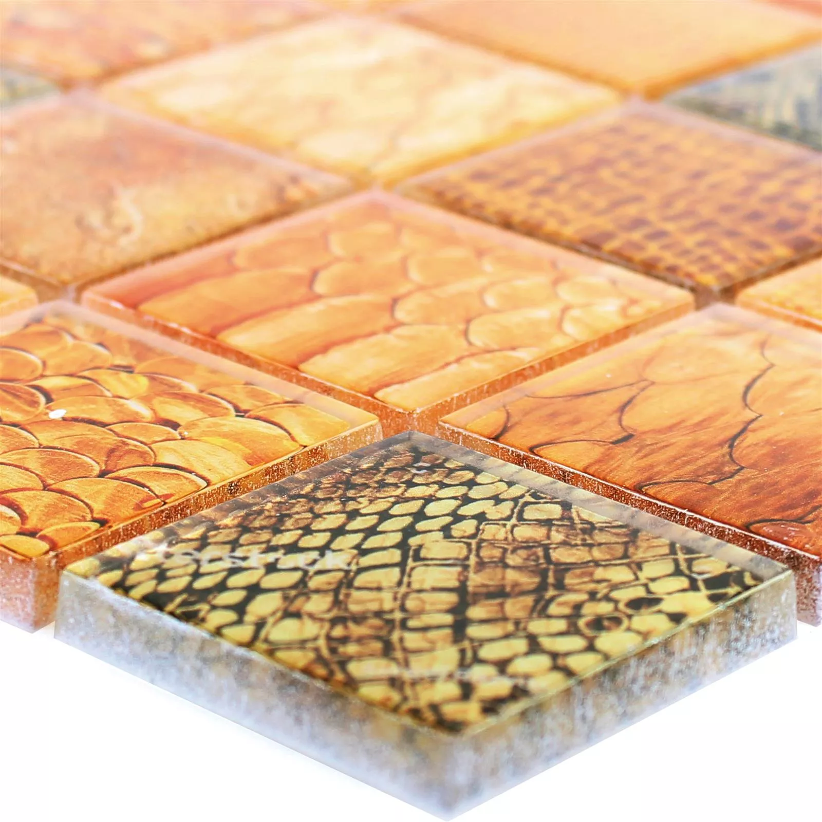 Glass Mosaic Tiles Python Orange Glass Mosaic Tiles Python Orange