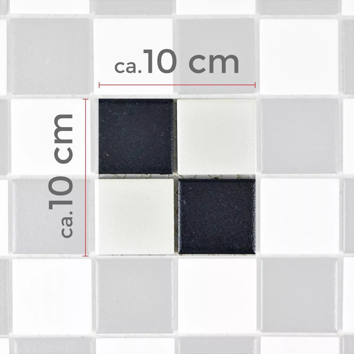 Sample Ceramic Mosaic Tiles Heinmot Black White R10 Q48