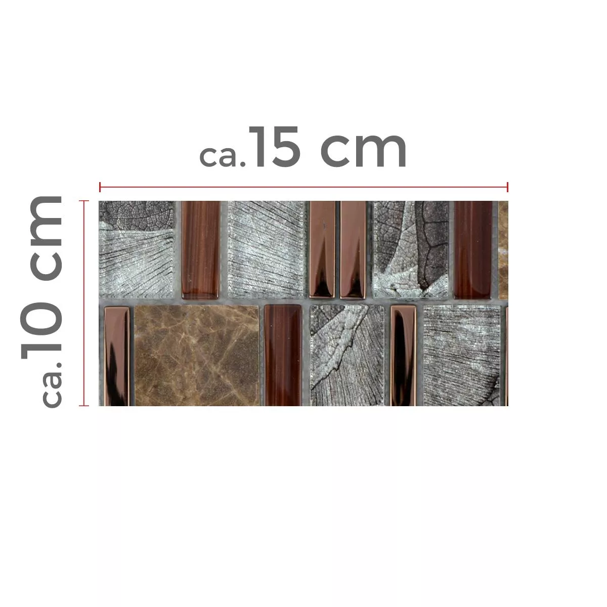 Sample Glass Mosaic Natural Stone Tiles Hummel Brown Beige