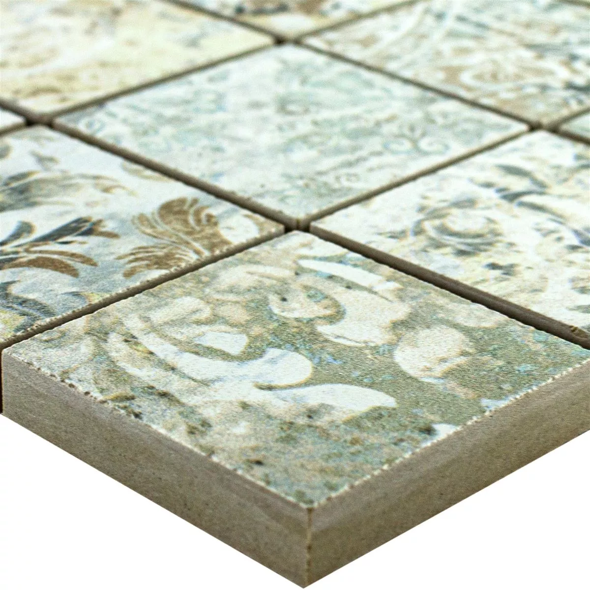 Ceramic Mosaic Tiles Bellona Effect Light Colored 47x47mm