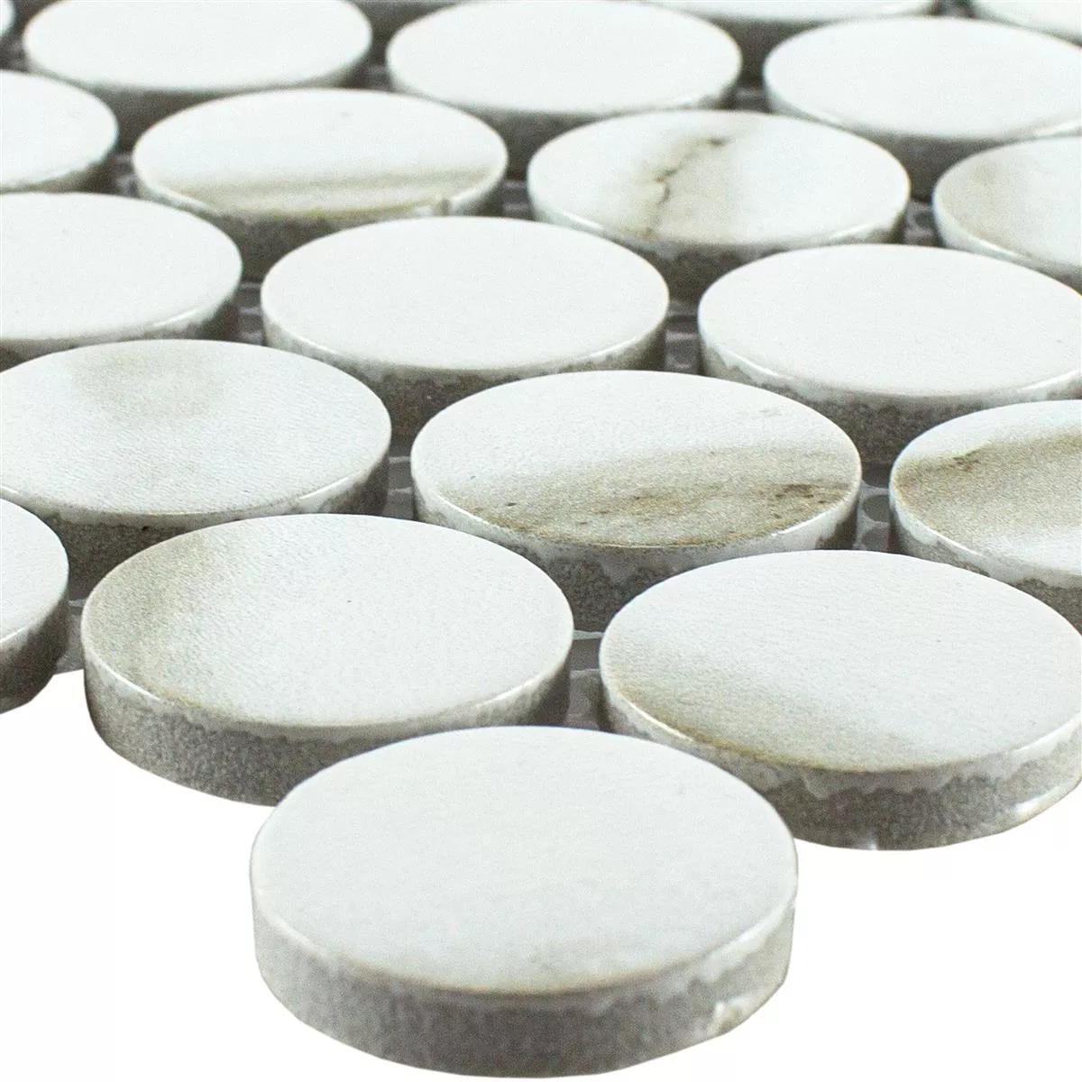 Ceramic Button Round Mosaic Tiles Hunter Calacatta Ceramic Button Round Mosaic Tiles Hunter Calacatta