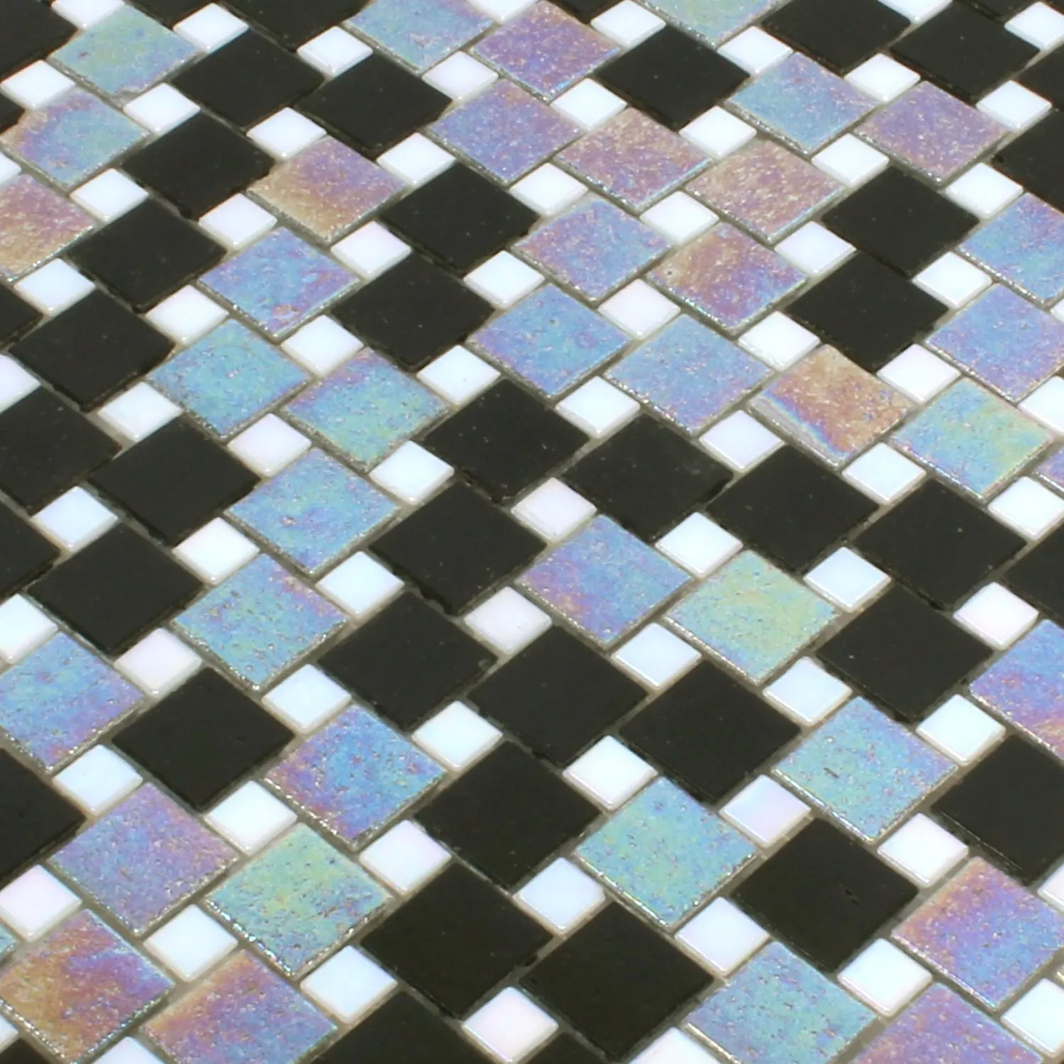 Mosaic Tiles Glass Tahiti Grey Black