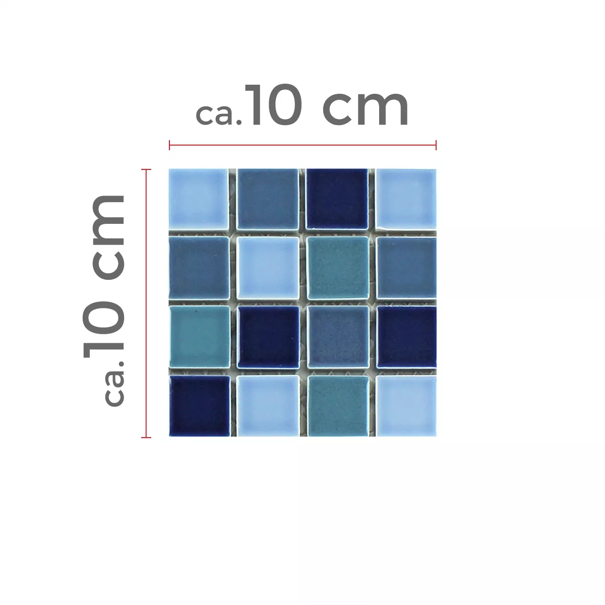 Sample Mosaic Tiles Ceramic Blue Mix Glossy