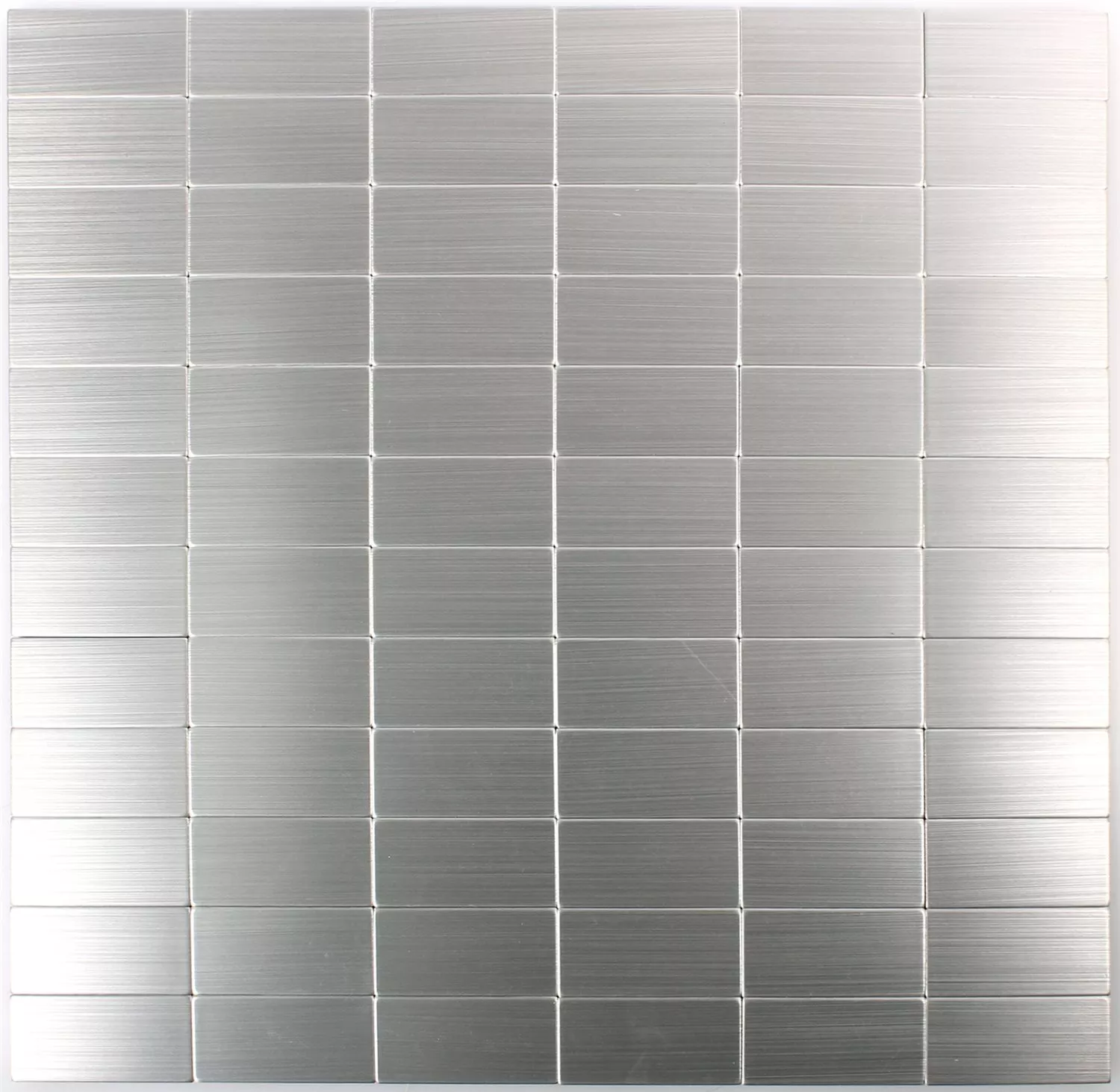 Sample Mosaic Tiles Metal Self Adhesive Mikros Silver Rectangle