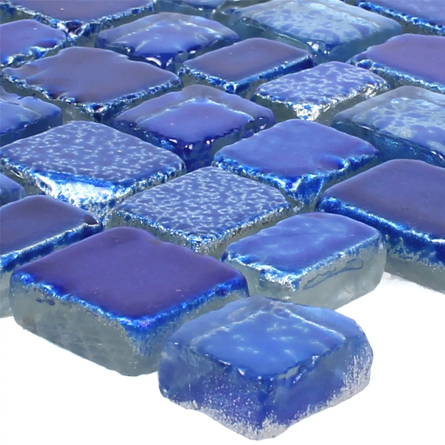 Sample Mosaic Tiles Glass Roxy Blue