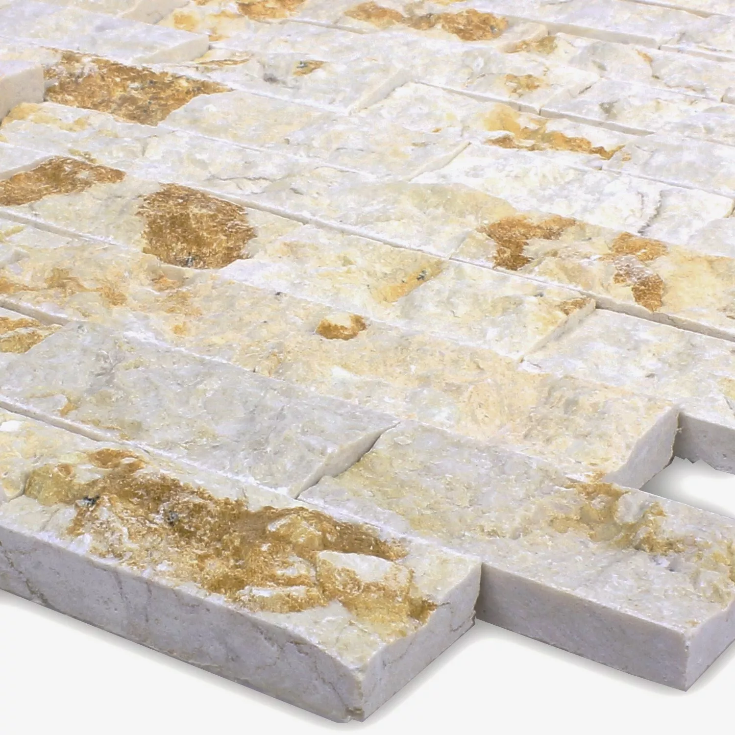 Mosaic Tiles Natural Stone Brick Splitface 3D Beige
