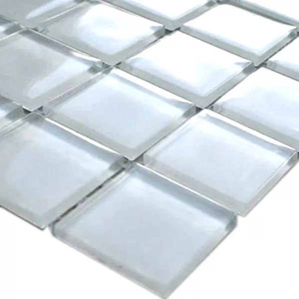 Sample Mosaic Tiles Glass White Uni