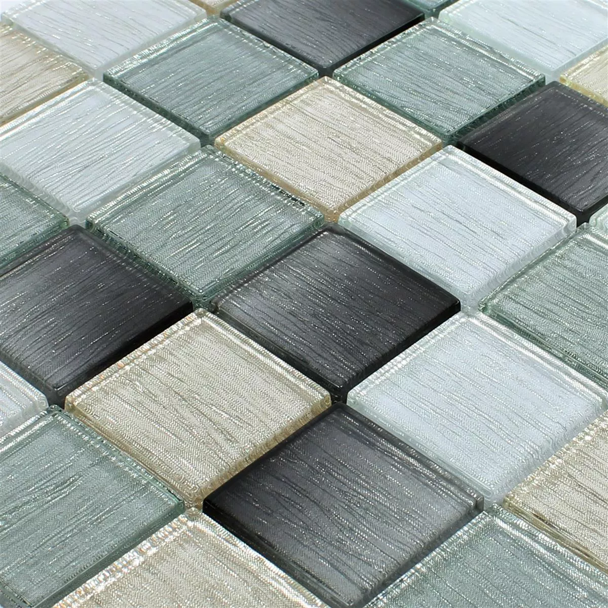 Sample Glass Mosaic Tiles Bellevue Gold Silver