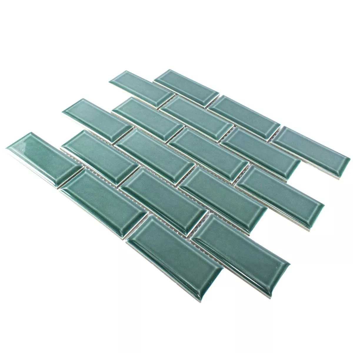 Sample Ceramic Mosaic Tiles StPauls Metro Facet Green