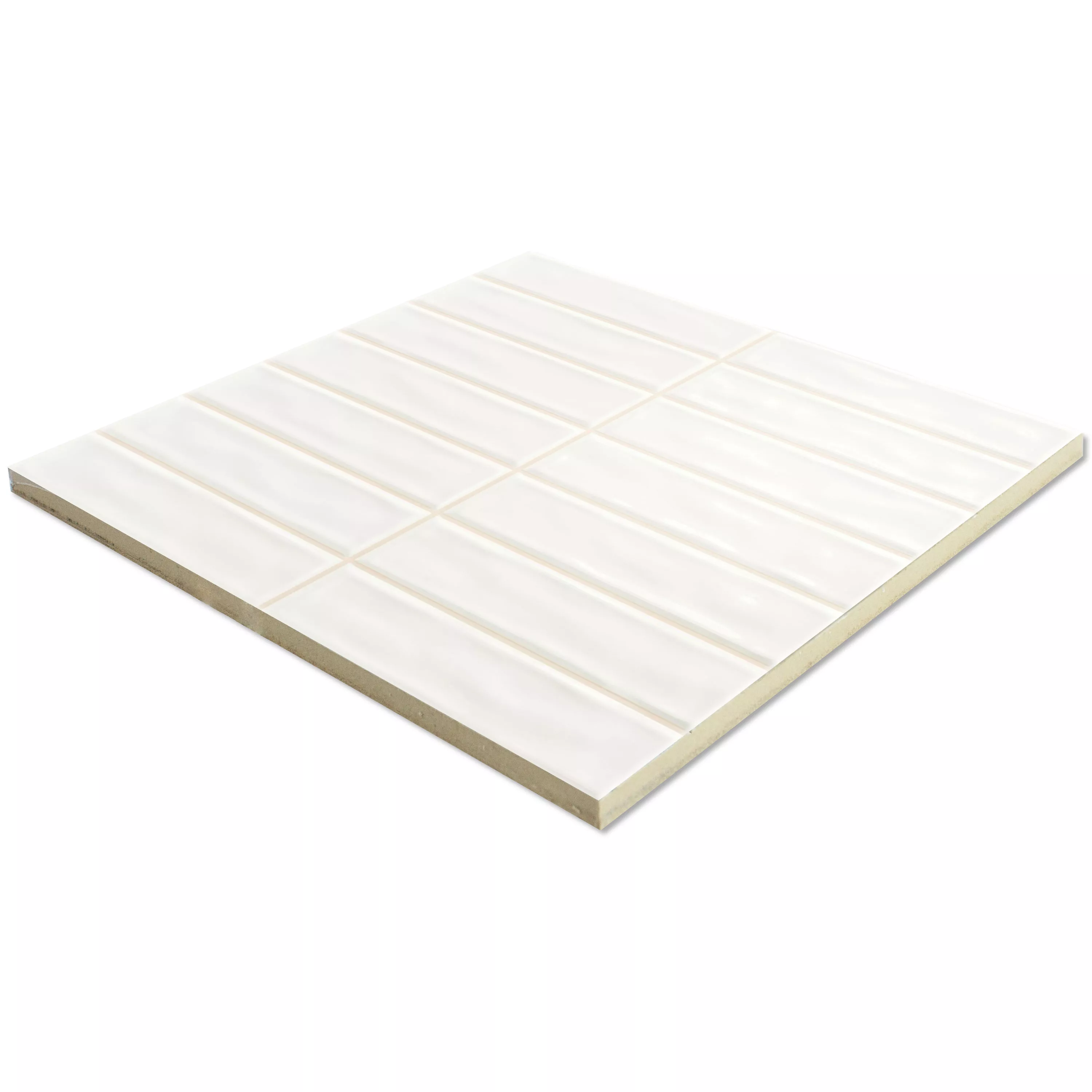 Wall Tiles Verbania Sticks Glossy Waved Blanc 20x20cm