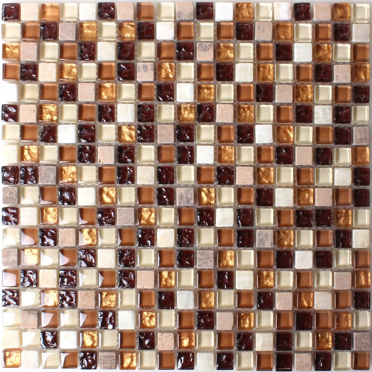 Sample Mosaic Tiles Onyx Marble Brown Mix
