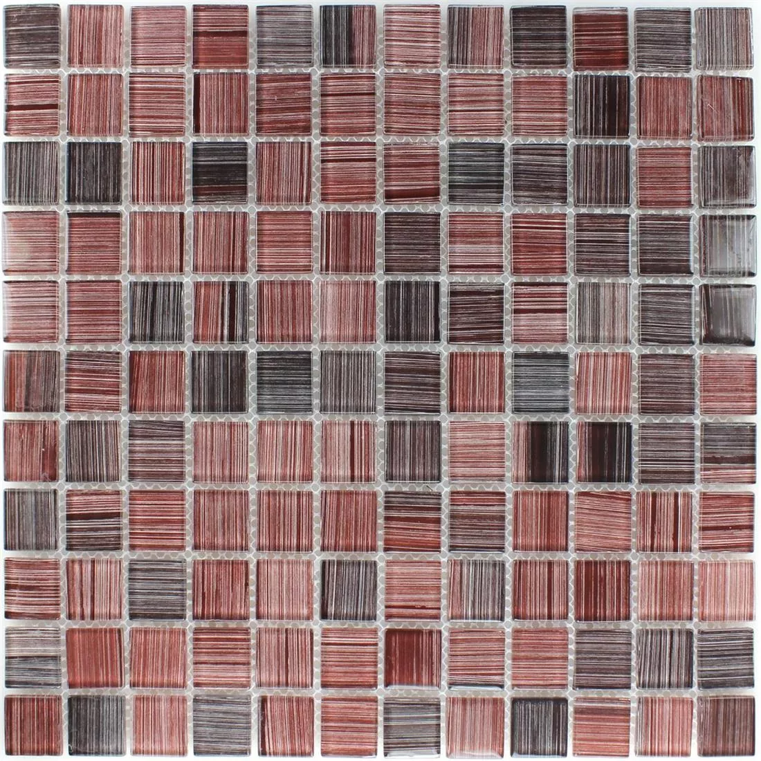 Striped Crystal Mosaic Tiles Glass Brown Mix