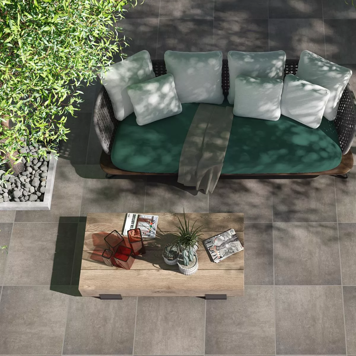 Terrace Tiles Porcelain Stoneware Hammond Brown 60x60x2 cm