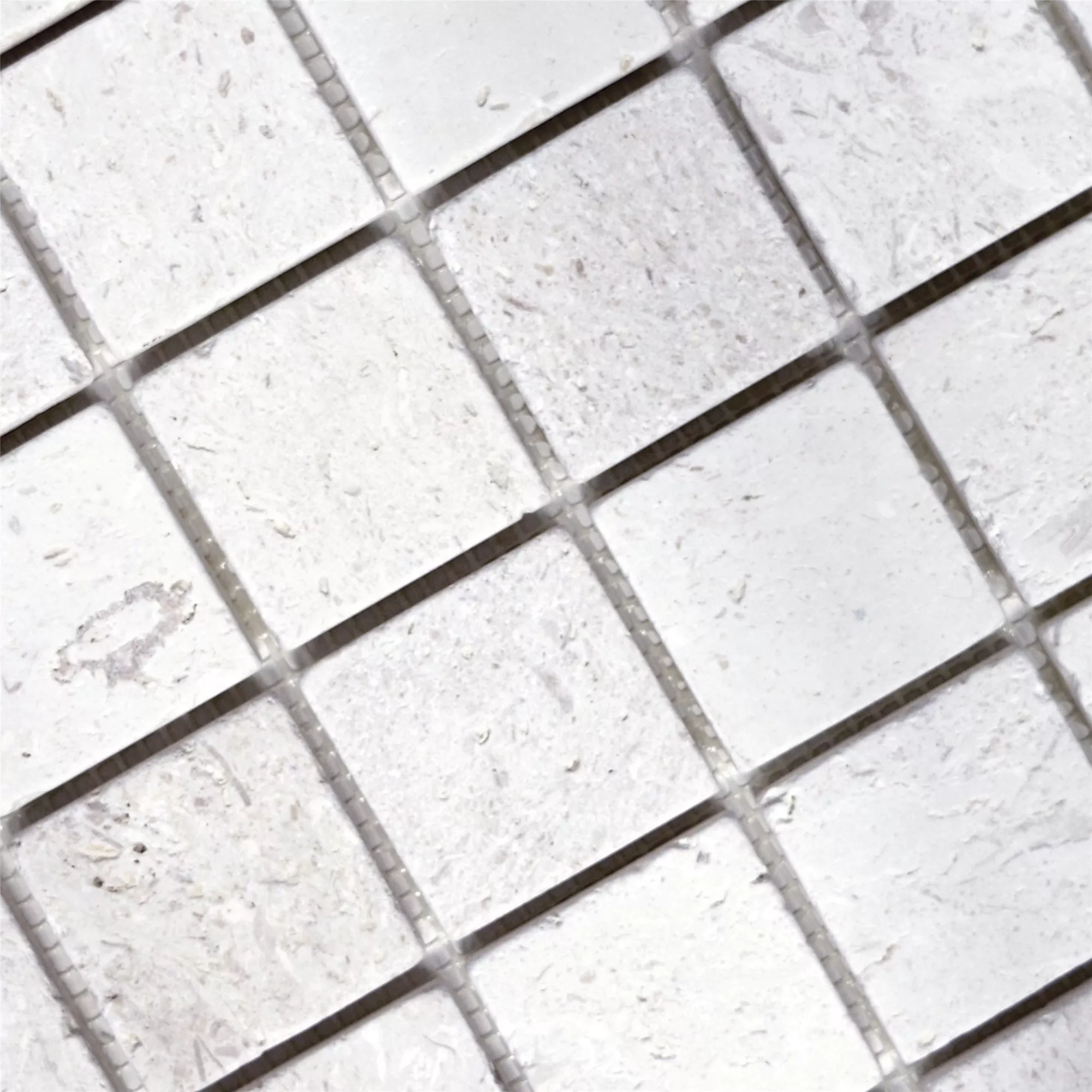 Mosaic Tiles Limestone Allerona White 48