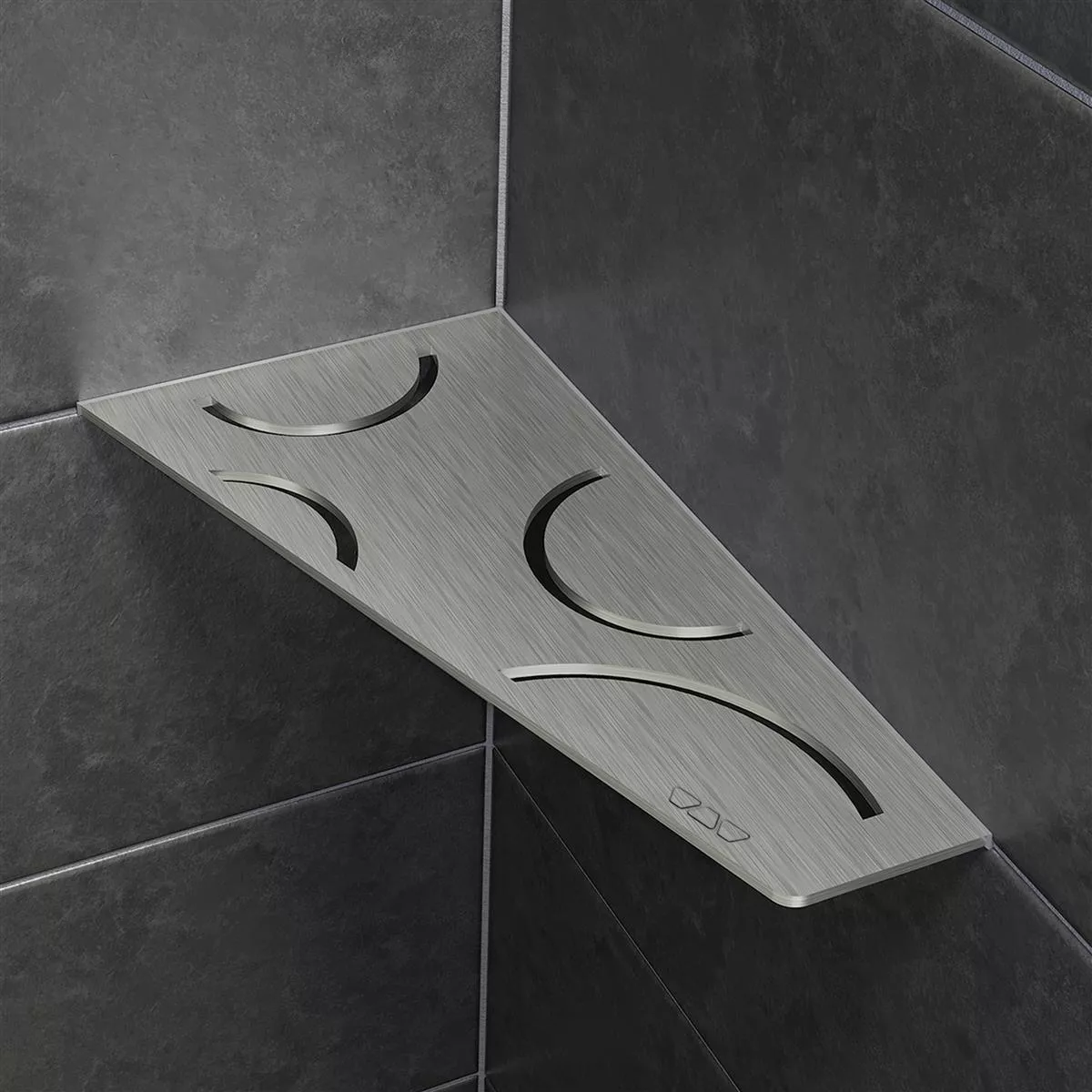 Wall shelf shower shelf Schlüter 4eck 15,4x29,5cm Curve Silver