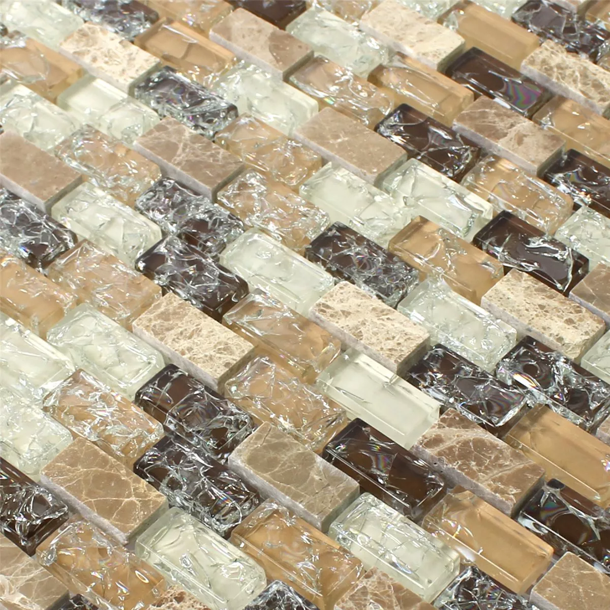 Sample Mosaic Tiles Glass Natural Stone Broken Bricks Emperador