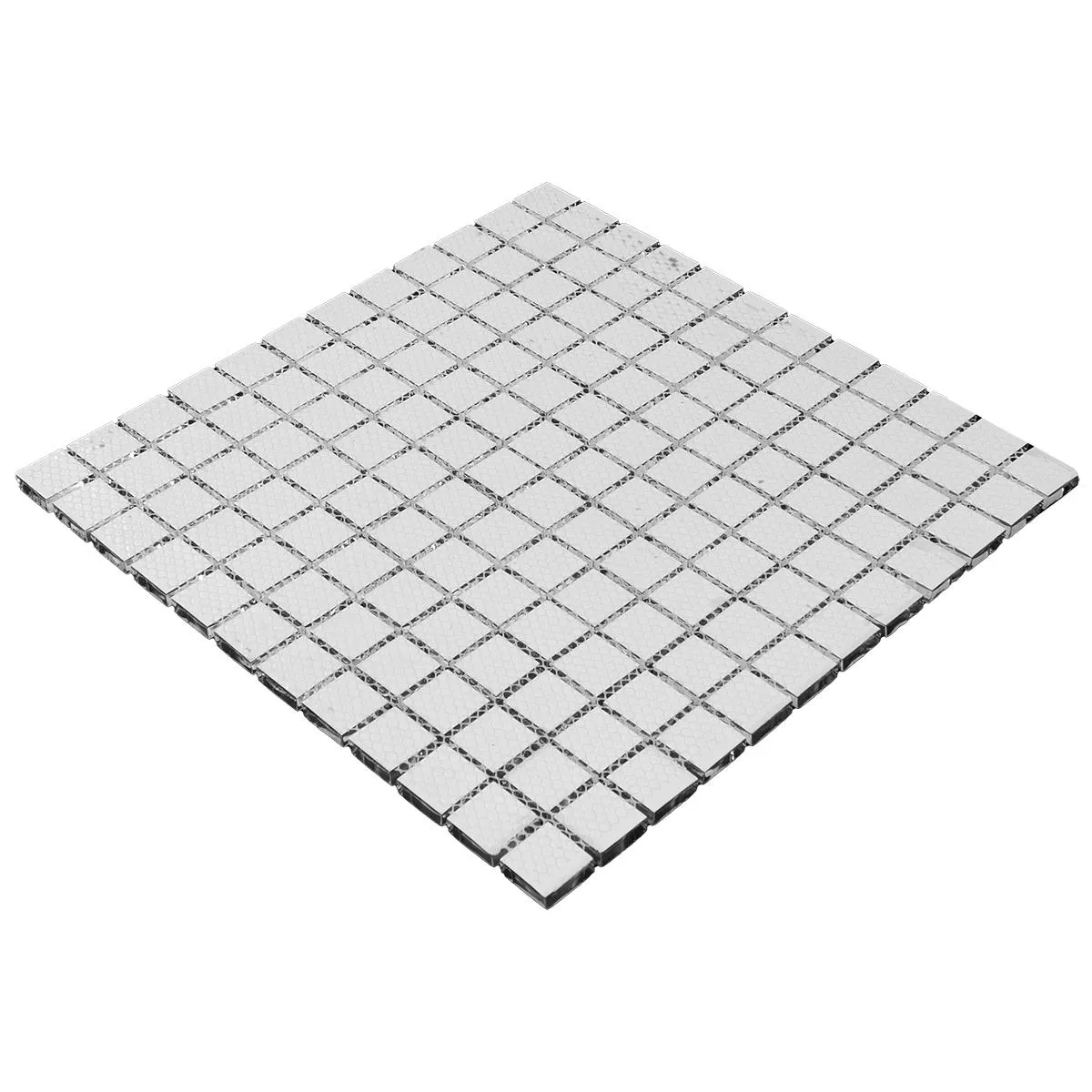 Glass Mosaic Tiles Snow Crystal Blanc