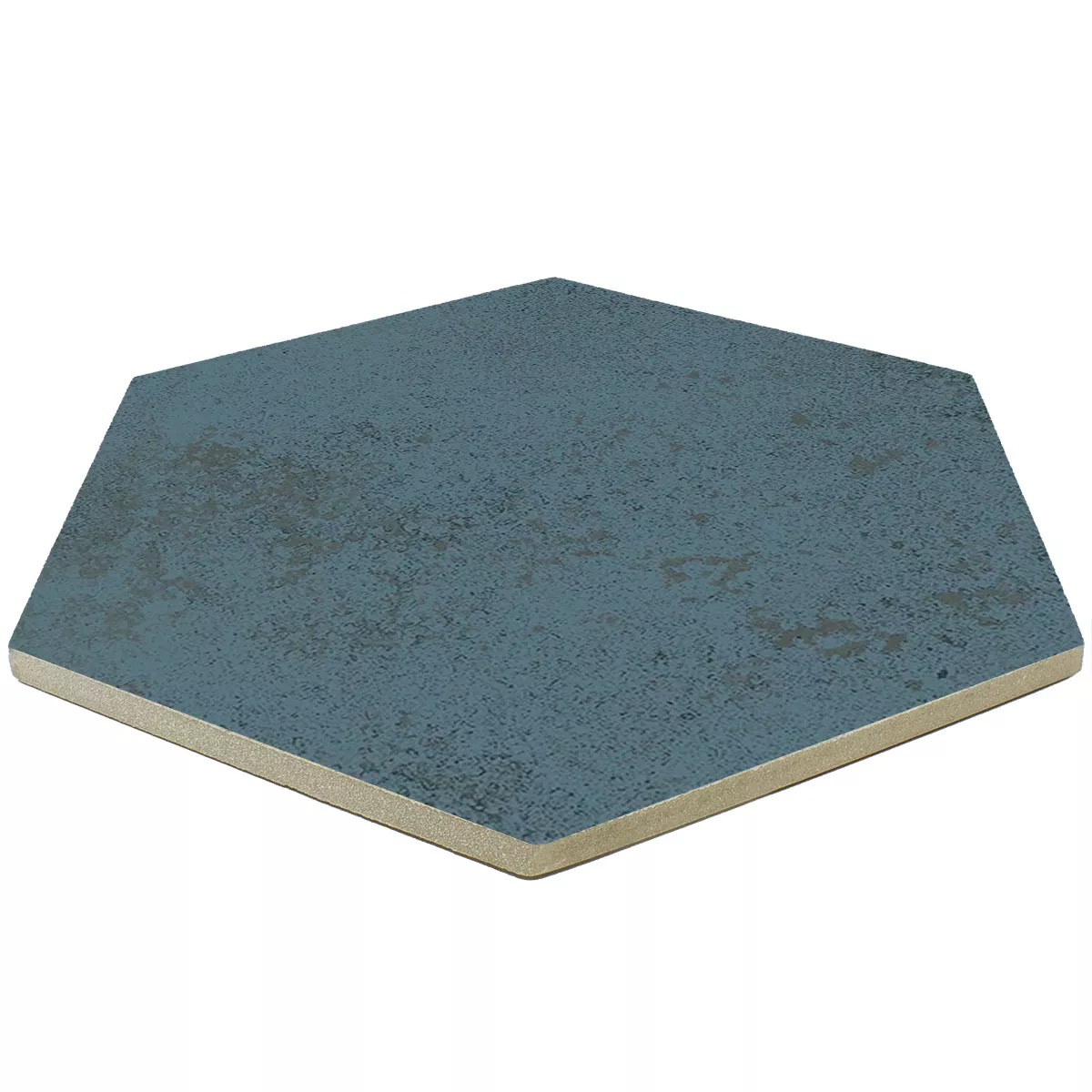 Porcelain Stoneware Swimming Pool Tiles Palencia Cyan Hexagon