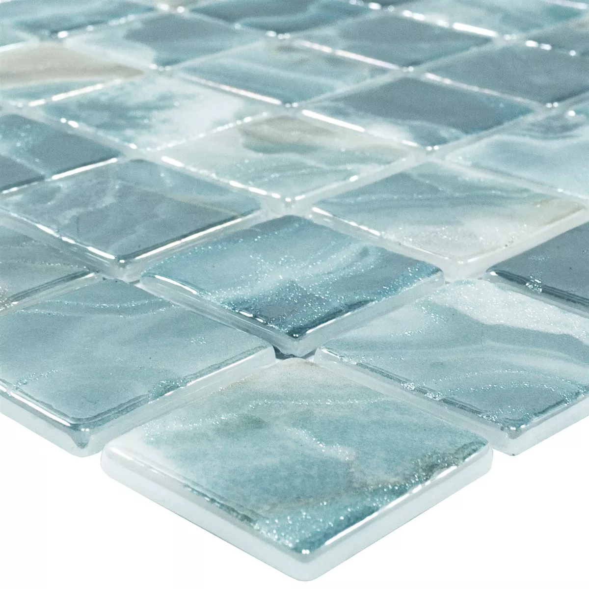 Glass Pool Mosaic Tiles Carolina Light Blue