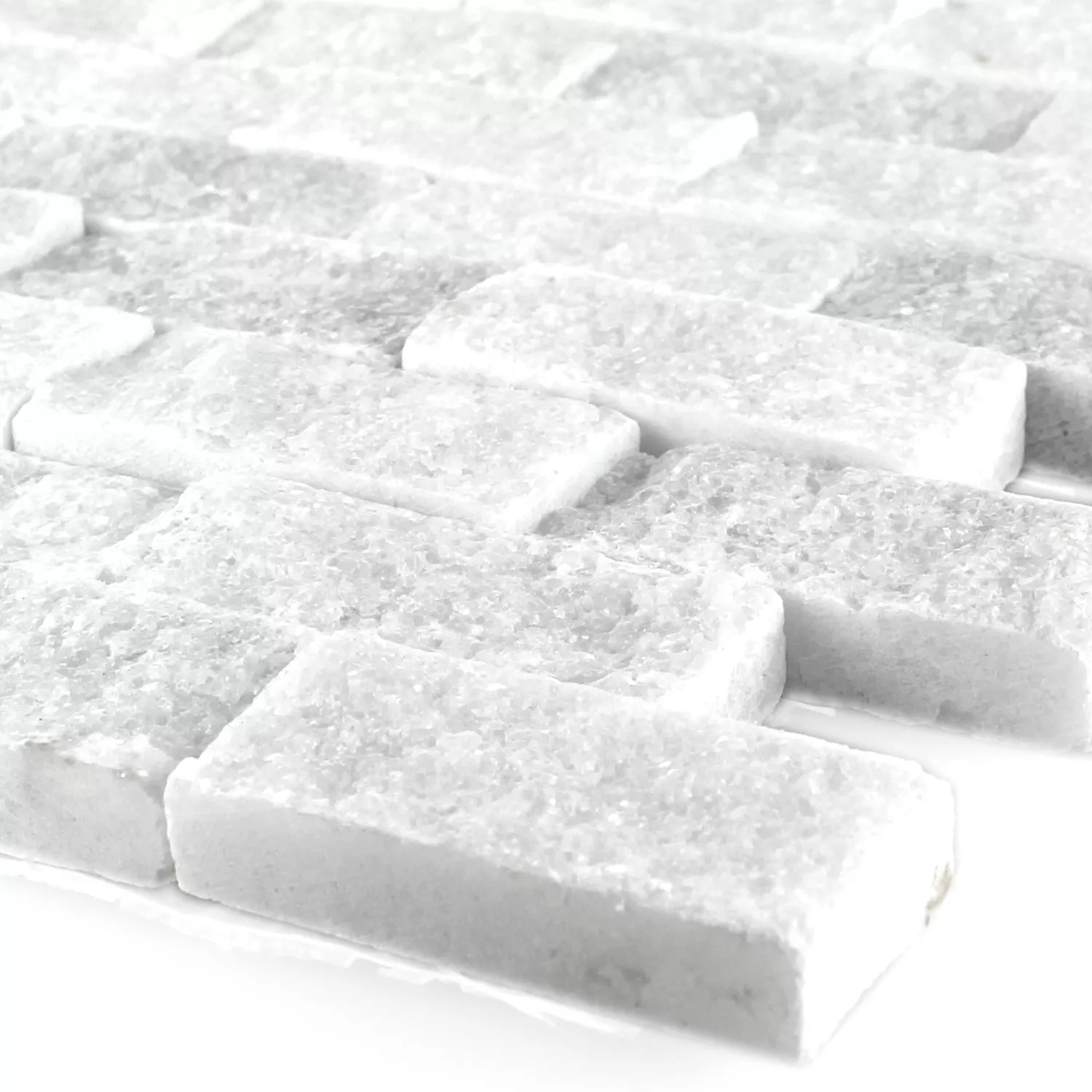 Mosaic Tiles Natural Stone Marble Treviso Brick White 3D Mosaic Tiles Natural Stone Marble Treviso Brick White 3D