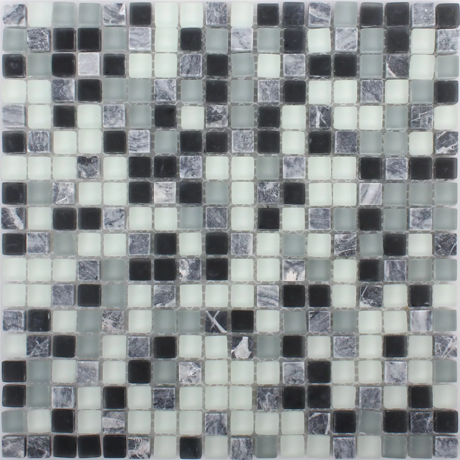 Mosaic Tiles Marilia Black Grey White