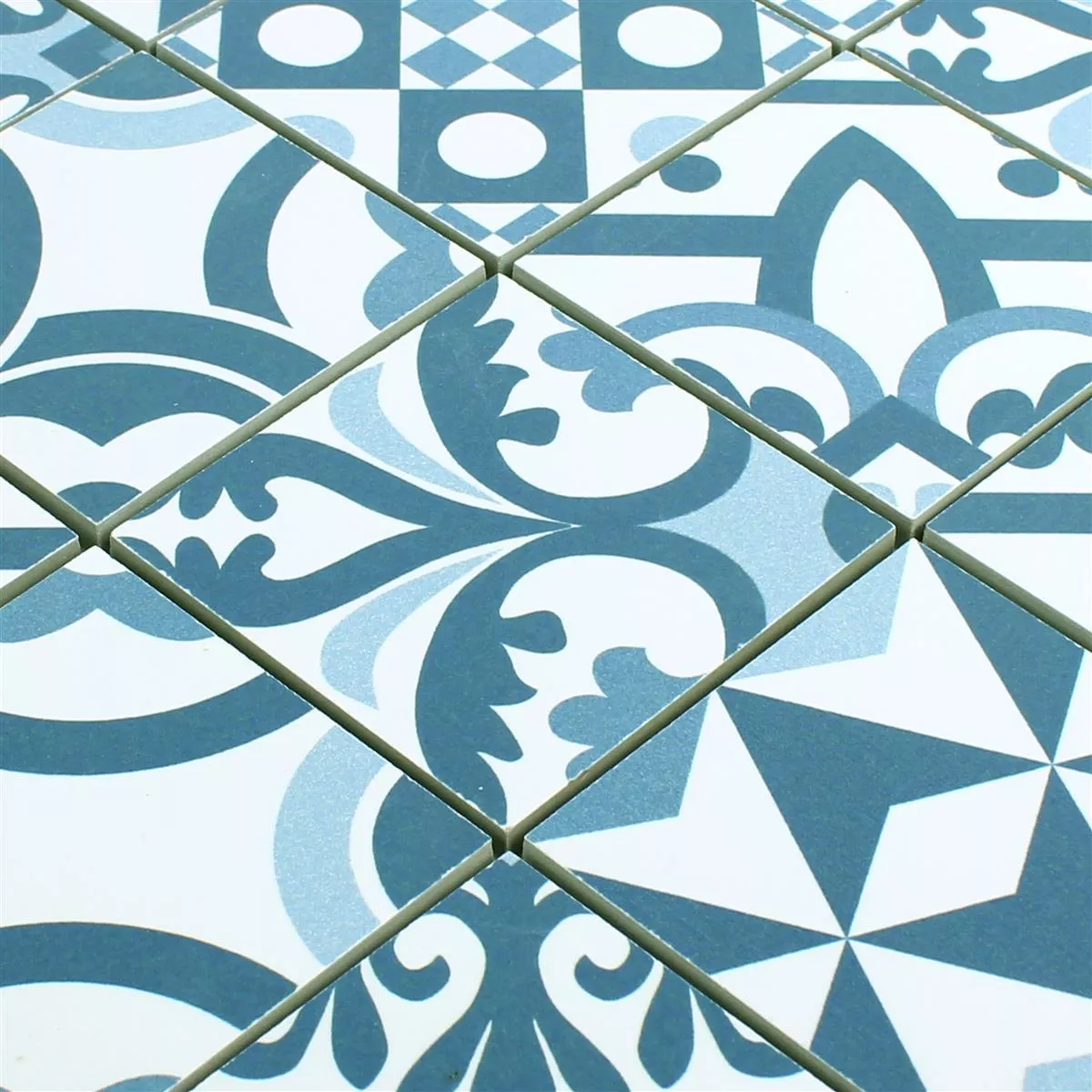 Sample Ceramic Mosaic Retro Tiles Utopia Blue R10/B