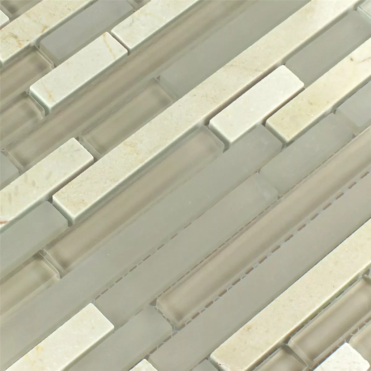 Sample Mosaic Tiles Glass Marble Barbuda Creme Mix