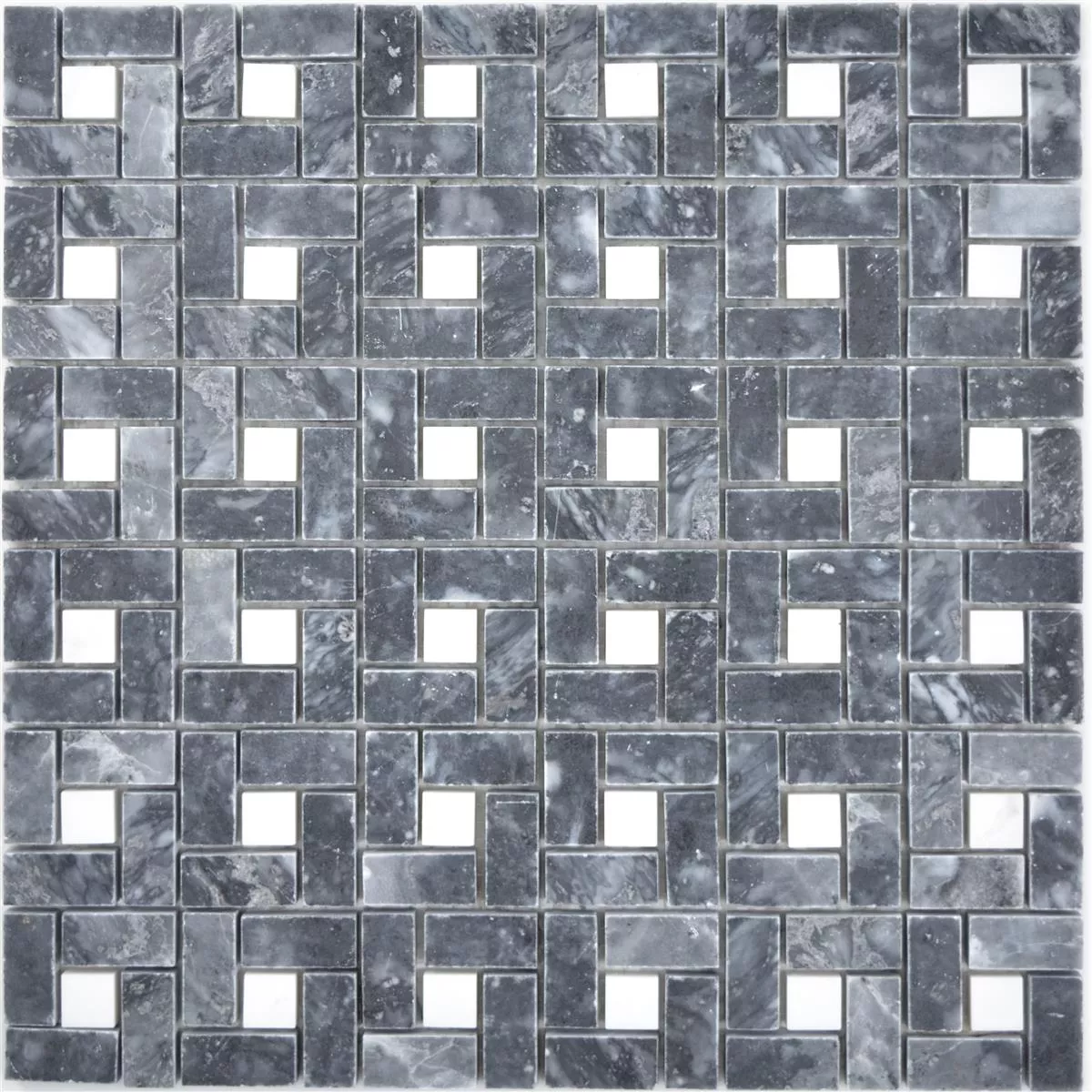 Natural Stone Marble Mosaic Tiles Umay Black White