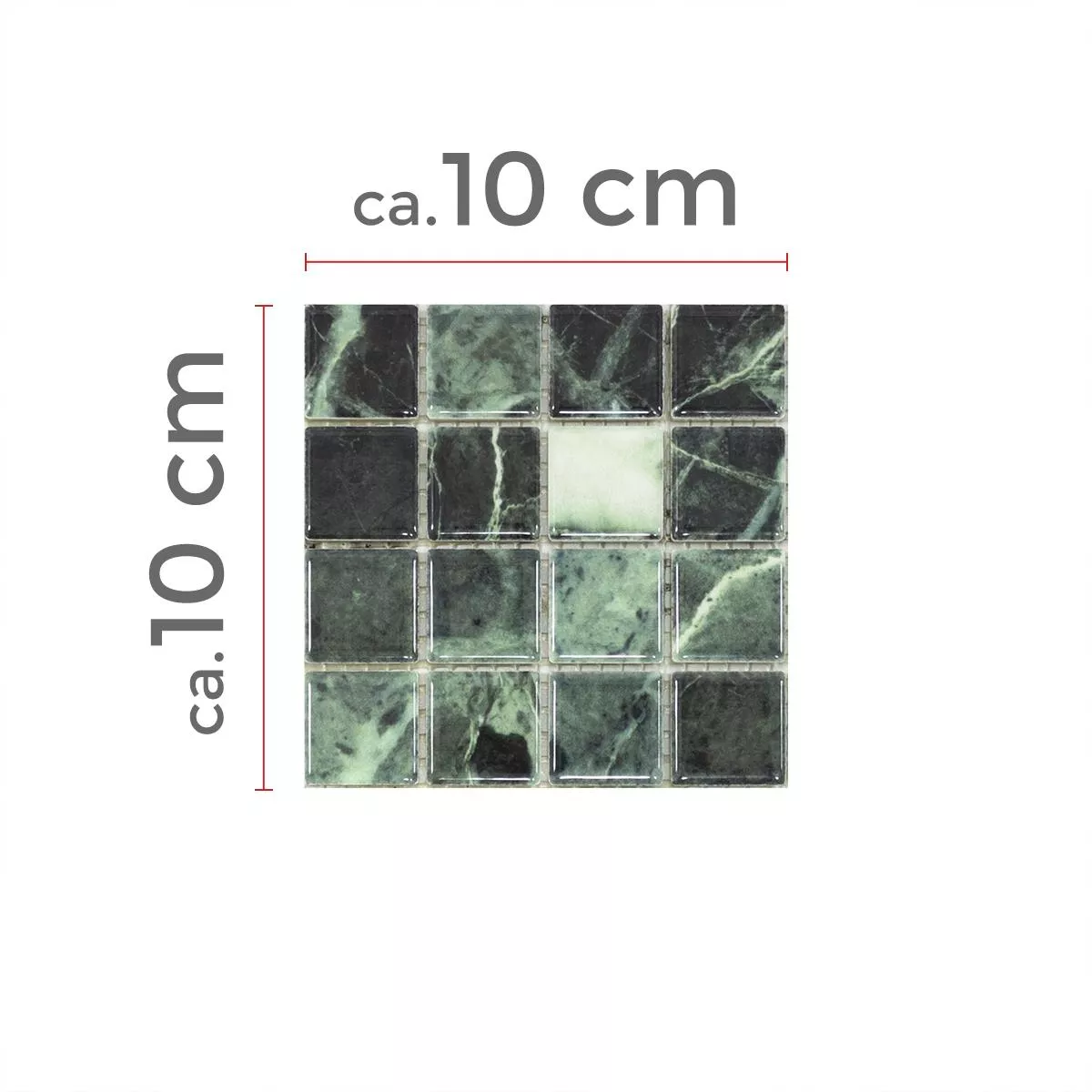 Sample Ceramic Mosaic Tiles Elysium Marble Optic Green 23