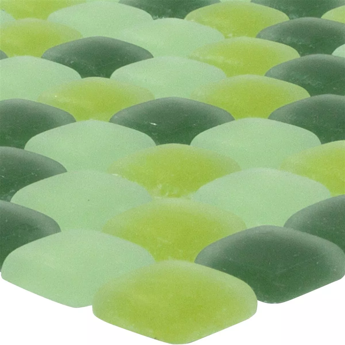 Glass Mosaic Tiles Ponterio Frosted Green Mix Glass Mosaic Tiles Ponterio Frosted Green Mix