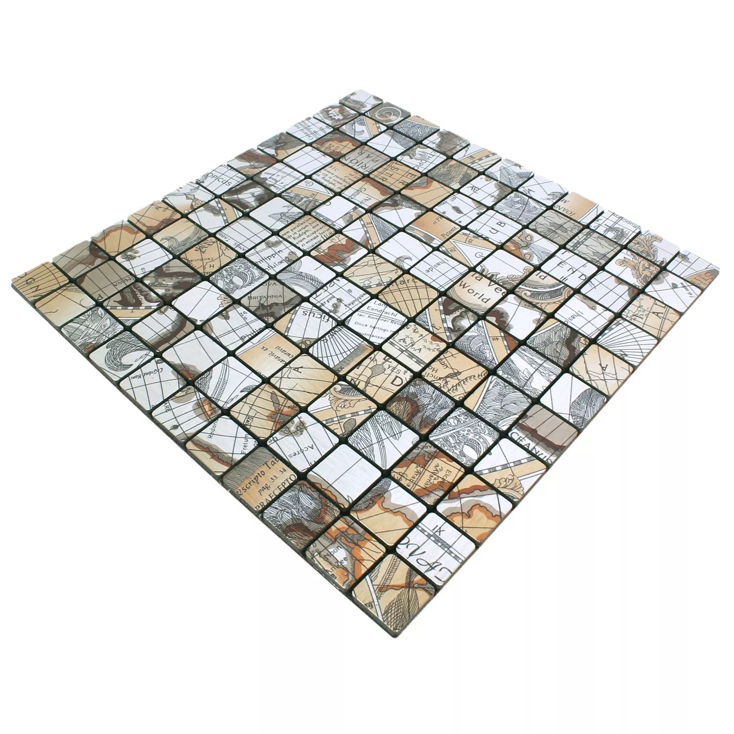 Sample Mosaic Tiles Metal Self Adhesive Pinta  Silver