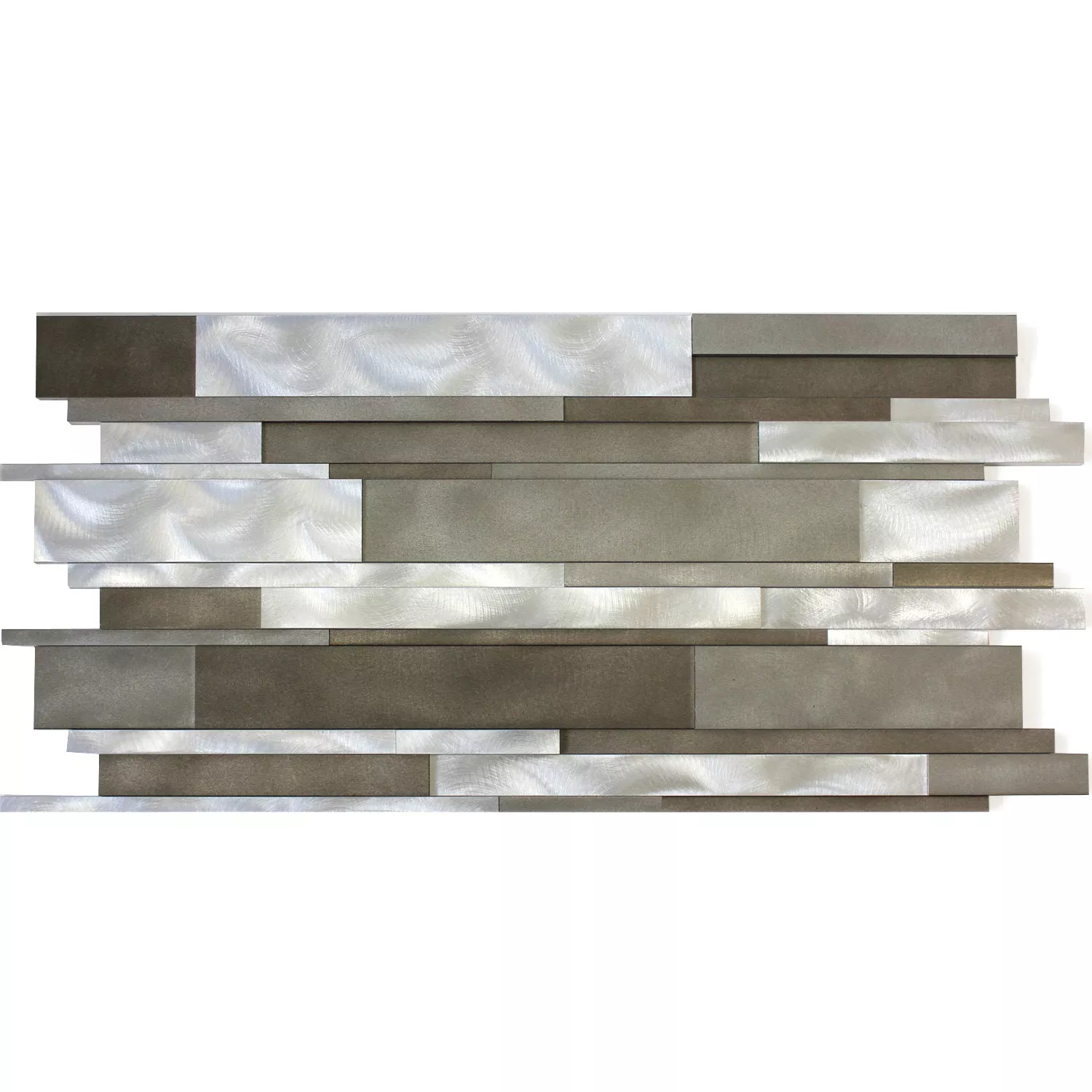Aluminium Metal Mosaic Talara Mud Mix 300x600mm