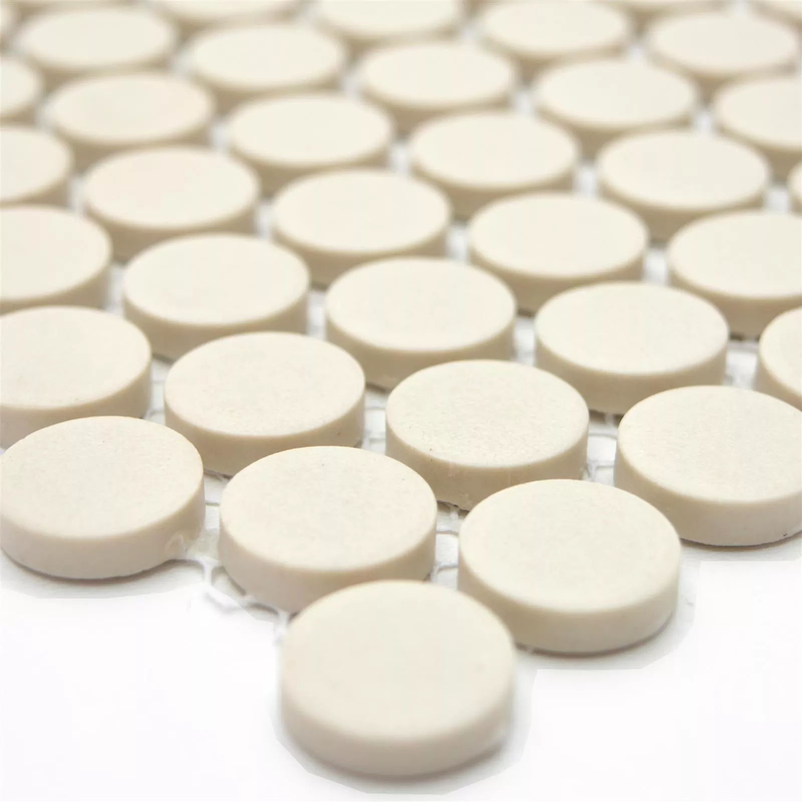 Ceramic Mosaic Tiles Button Radoslov Unglazed Light Beige Ceramic Mosaic Tiles Button Radoslov Unglazed Light Beige