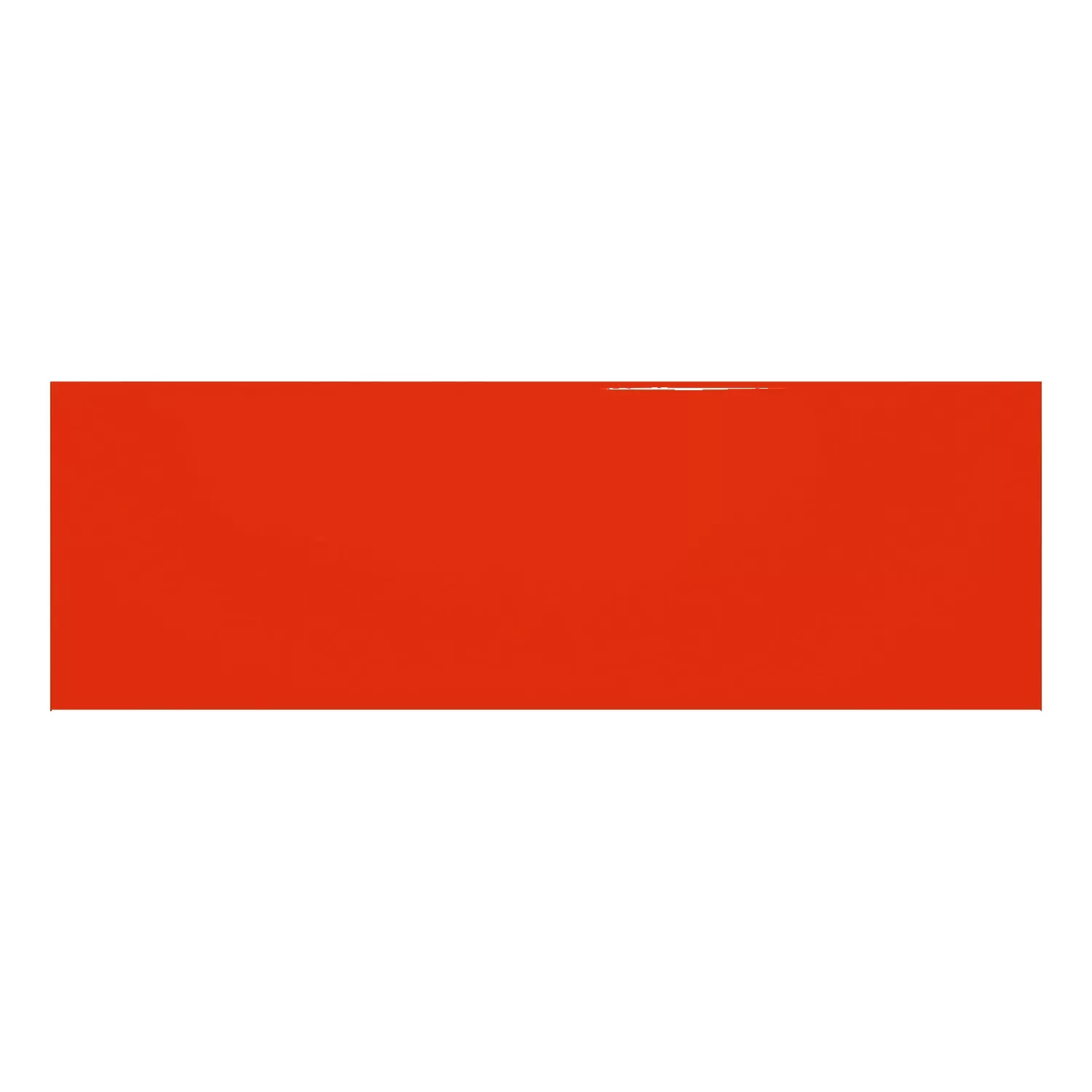 Metro tile Red Glossy 10x30 cm Without Facet Candy Rojo