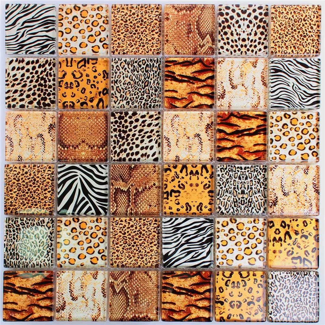 Sample Glass Mosaic Tiles Safari Beige