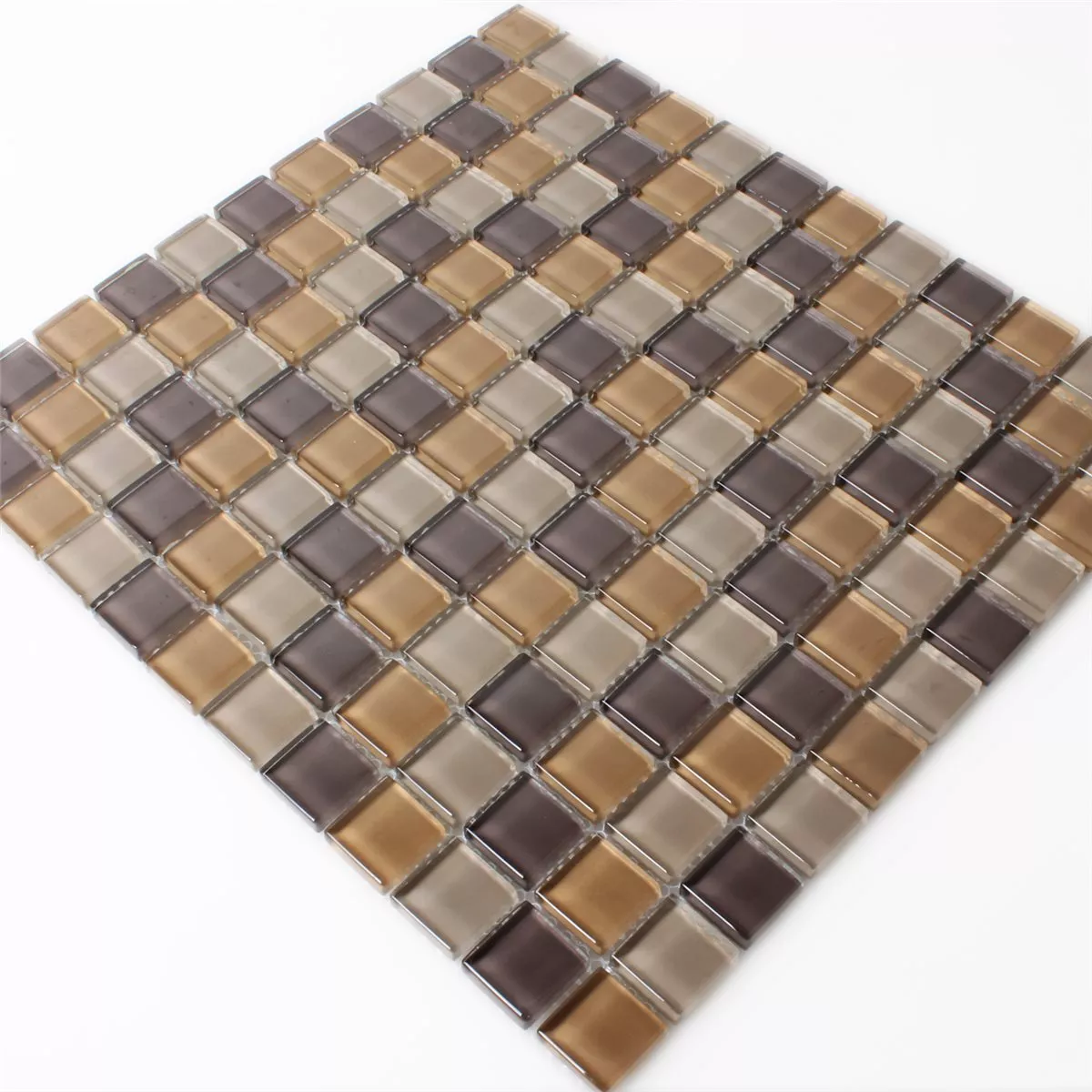 Mosaic Tiles Glass Brown Mix