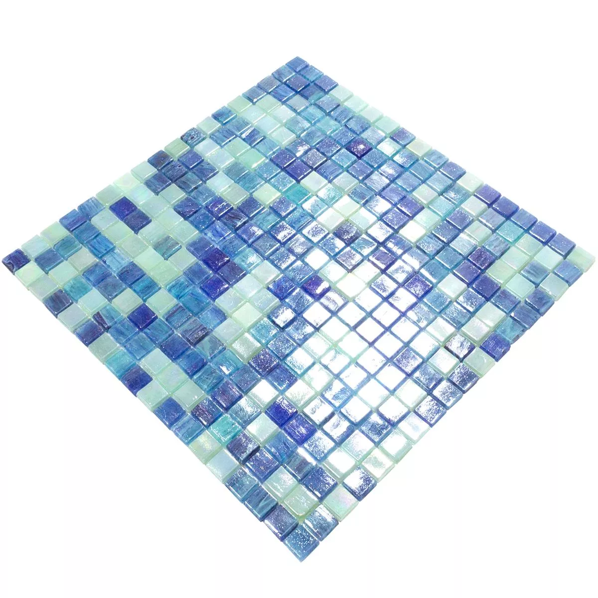 Sample Glass Mosaic Tiles Carla Blue Cyan