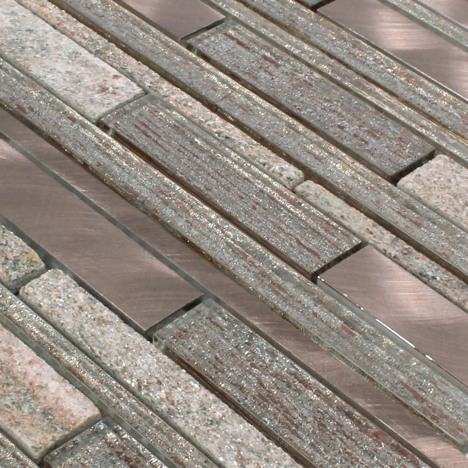 Mosaic Tiles Panorama Brown Copper