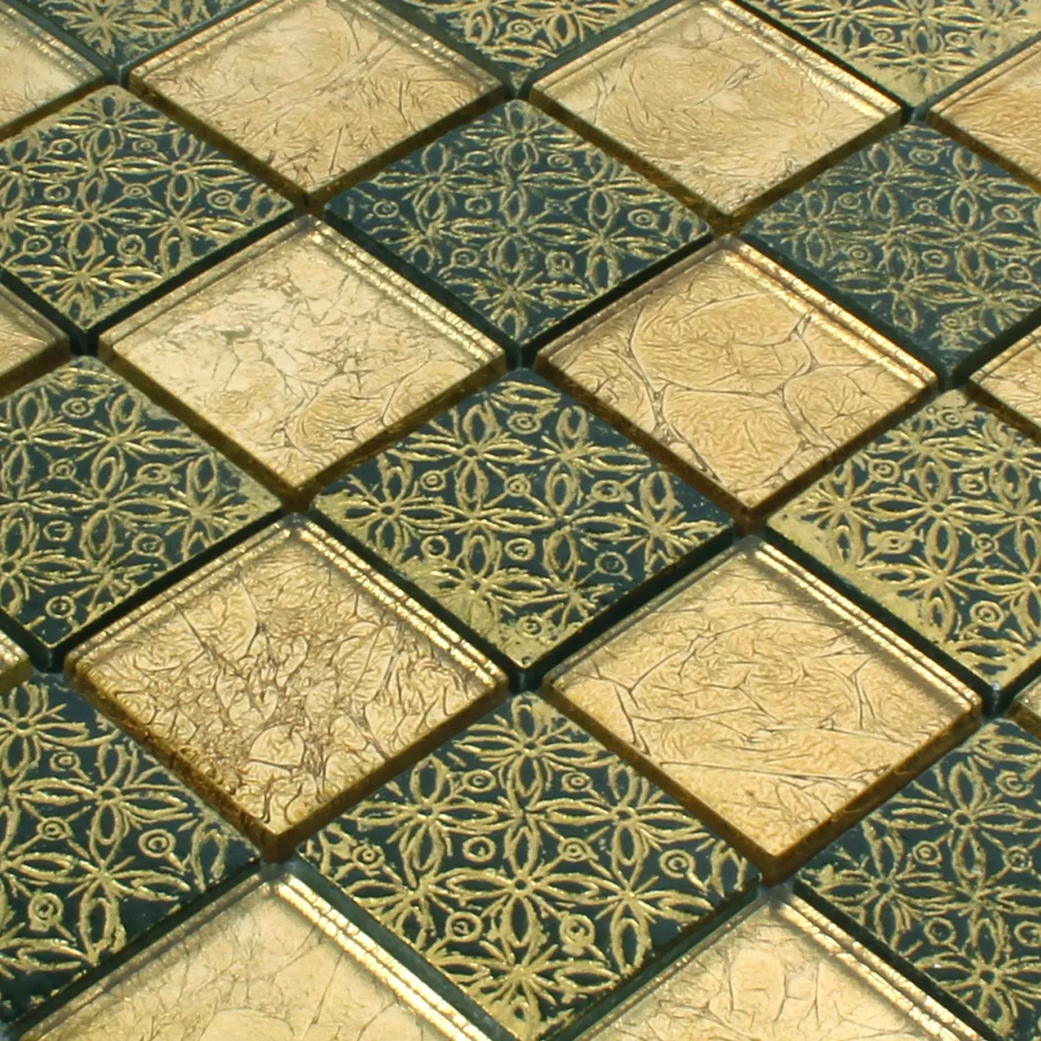 Mosaic Tiles Glass Natural Stone Friesia Gold