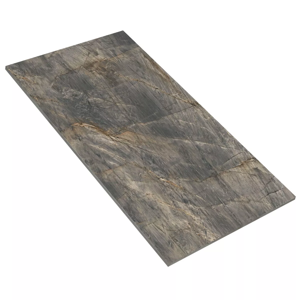 Floor Tiles Trentino Marble Optic Polished Glossy Grey 60x120cm