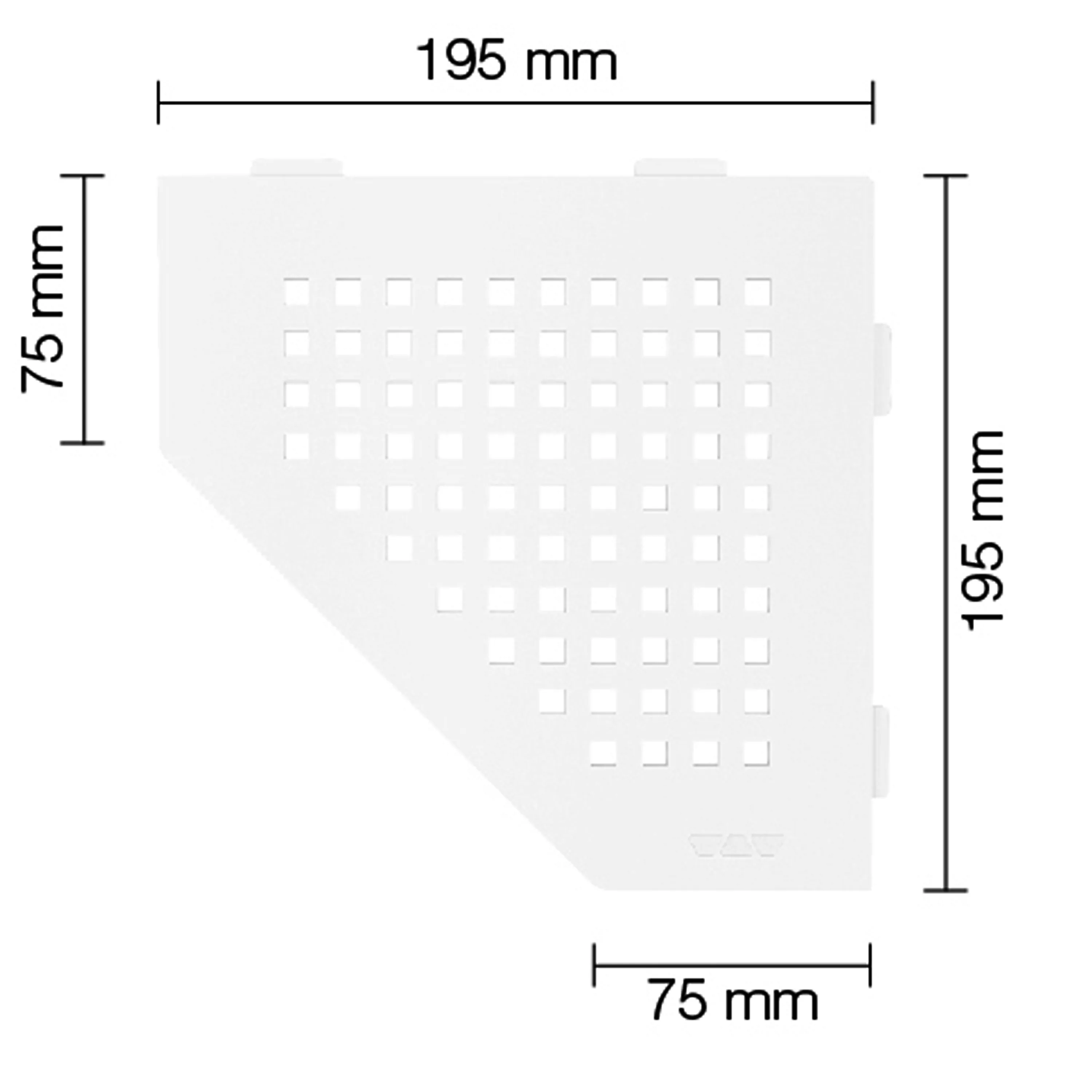 Wall shelf shower shelf Schlüter 5eck 19,5x19,5cm Square White