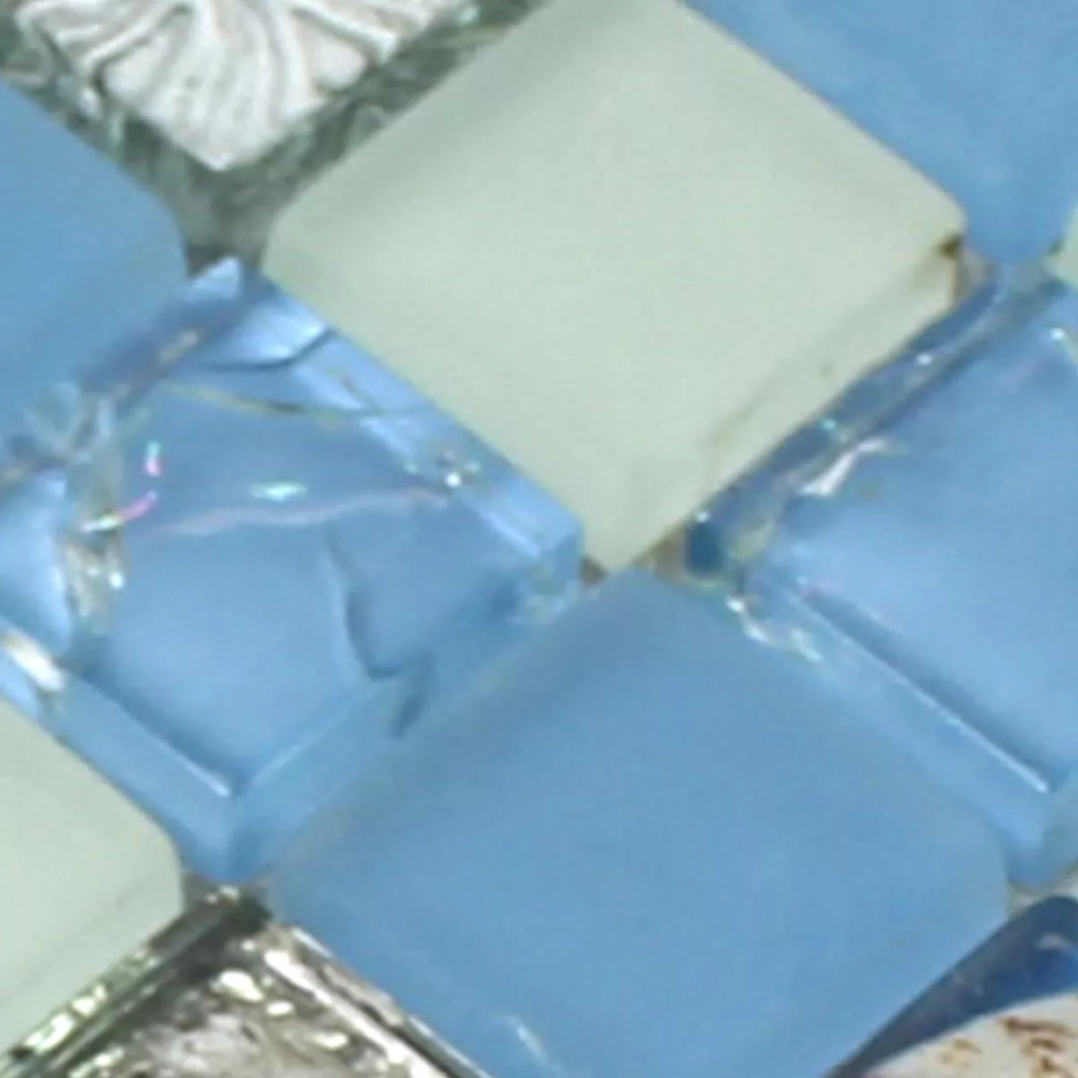 Sample Mosaic Tiles Glass Shell Blue Mix