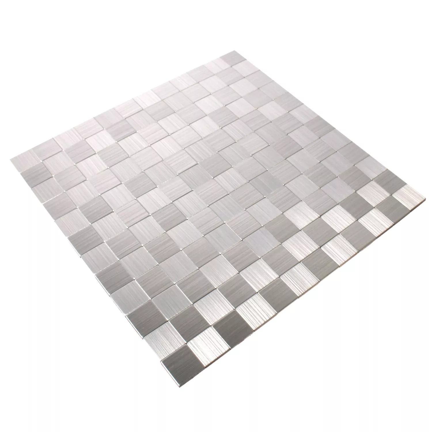 Mosaic Tiles Metal Self Adhesive Mikros Silver Square 25