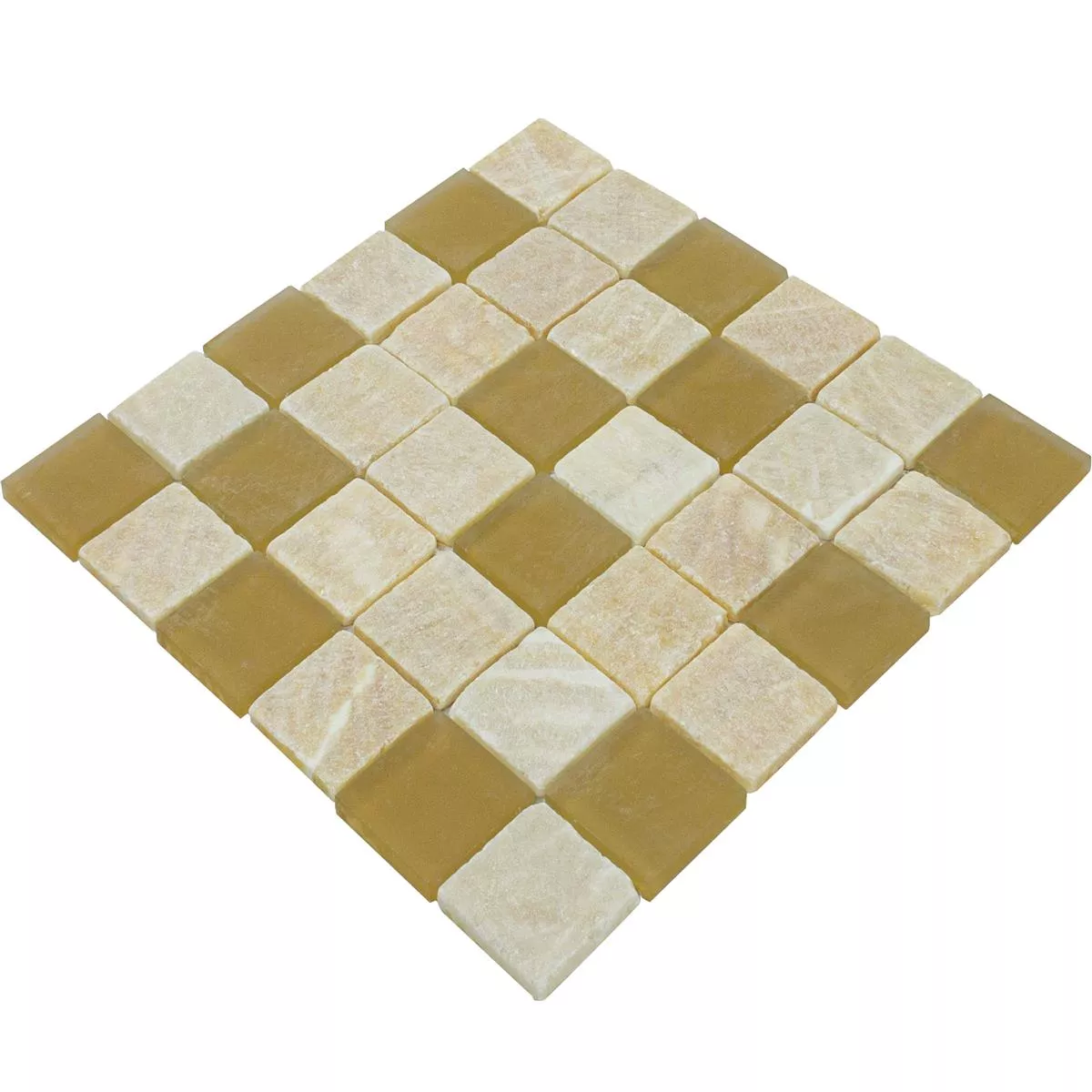 Glass Natural Stone Mosaic Tiles Aurelius Brown Beige Mix