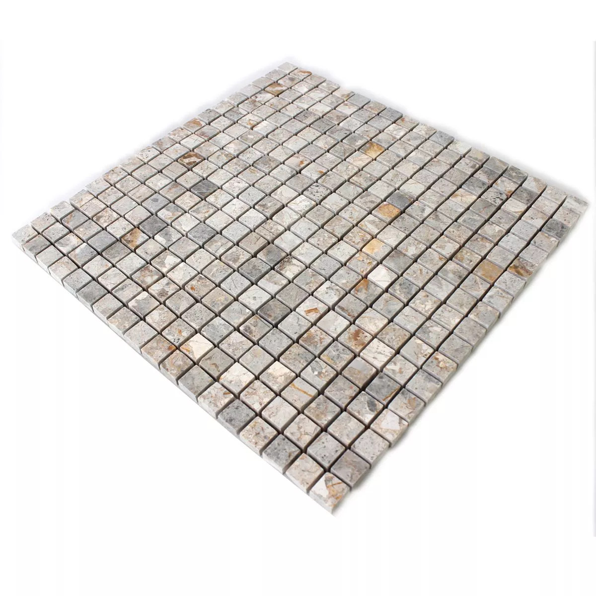 Sample Mosaic Tiles Natural Stone Marron Gold Polished
