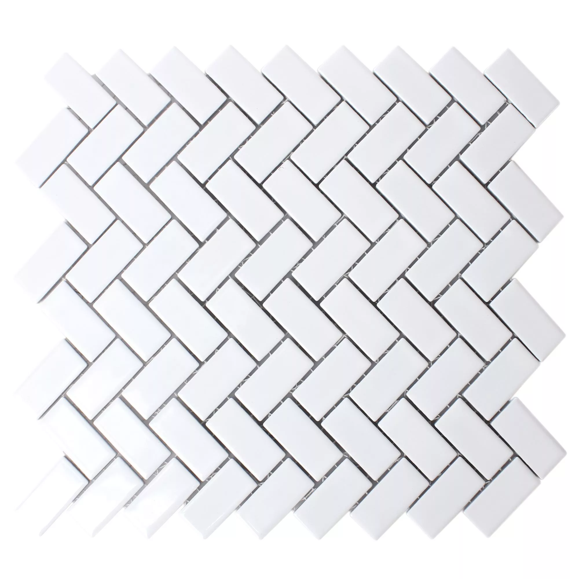 Mosaic Tiles Ceramic Casillas White Mat