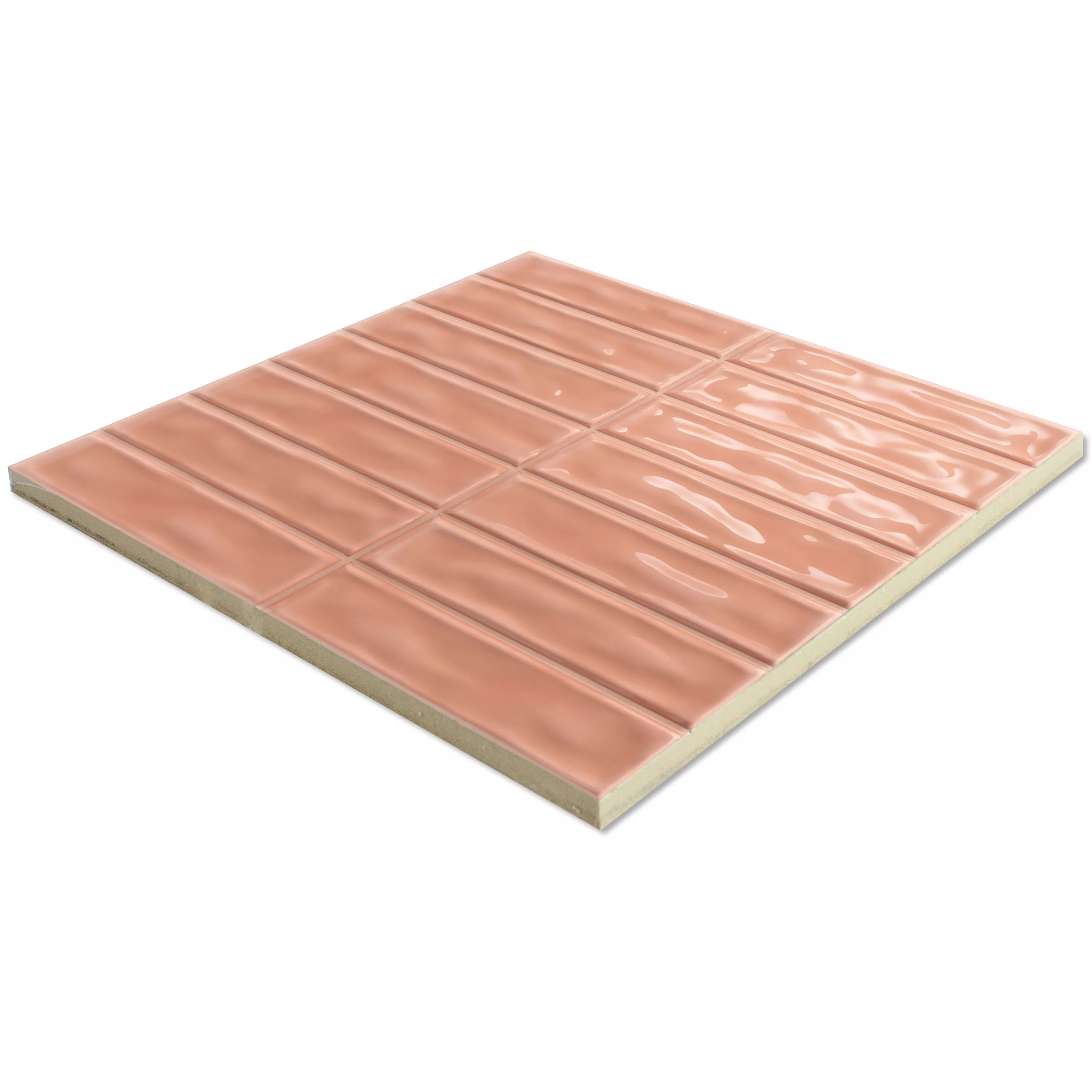 Wall Tiles Verbania Sticks Glossy Waved Pink 20x20cm