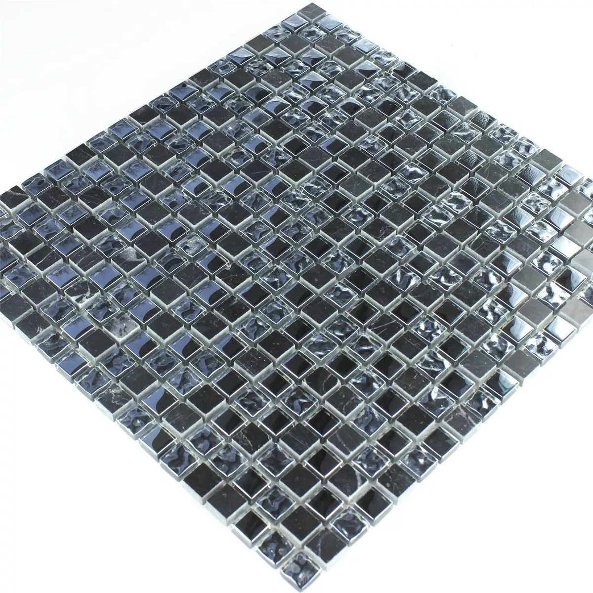 Sample Mosaic Tiles Natural Stone Glass Marble Black Fluted