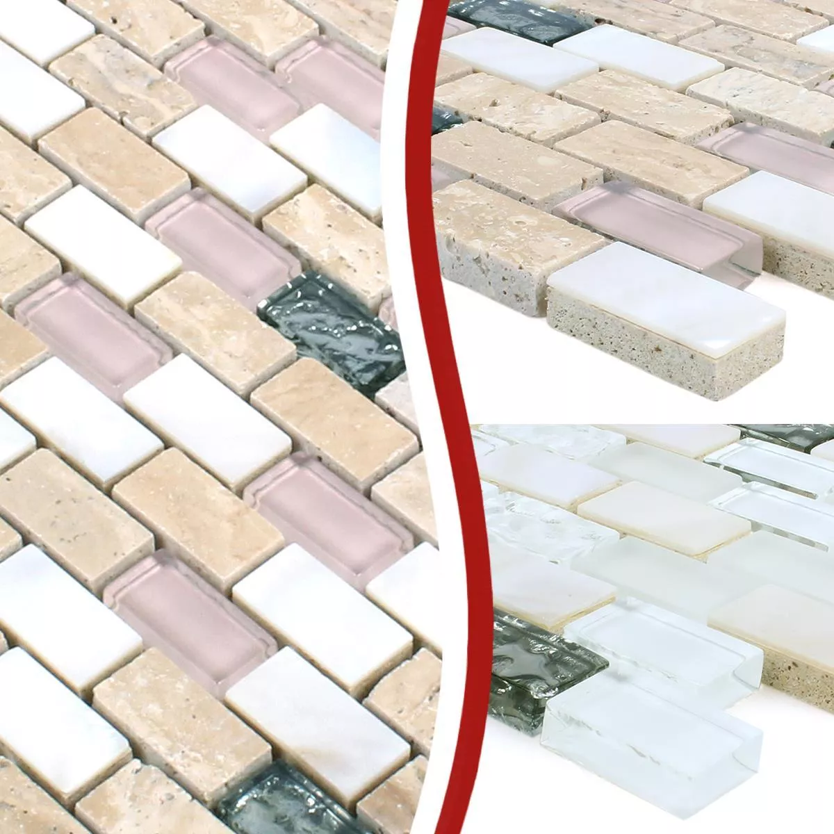 Sample Mosaic Tiles Saltanat Glass Natural Stone Shell